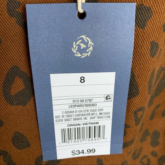 Universal Thread Leopard Puff Sleeve Denim Dress 8 - Picture 5 of 6